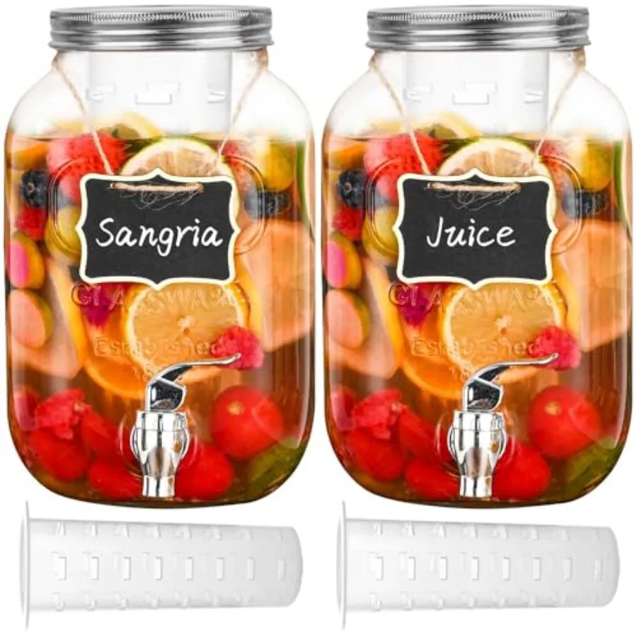 1 Gallon Glass Drink Dispensers for Parties, 2 Pack Beverage Dispenser with Fruit Infuser, Laundry Detergent Dispenser Punch Bo
1 Gallon Glass Drink Dispensers for Parties, 2 Pack Beverage Dispenser with Fruit Infuser, Laundry Detergent Dispenser Punch Bo