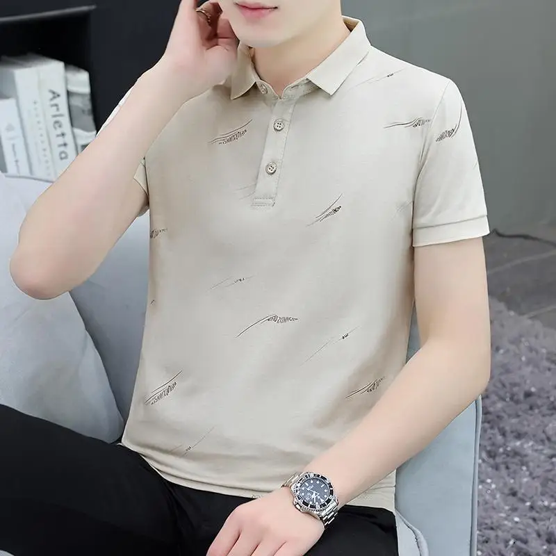 Fashion Letter Printed Polo Shirts Men's Clothing Basic Short Sleeve Summer New Turn-down Collar Button Business Casual T-shirts
Fashion Letter Printed Polo Shirts Men's Clothing Basic Short Sleeve Summer New Turn-down Collar Button Business Casual T-shirts
