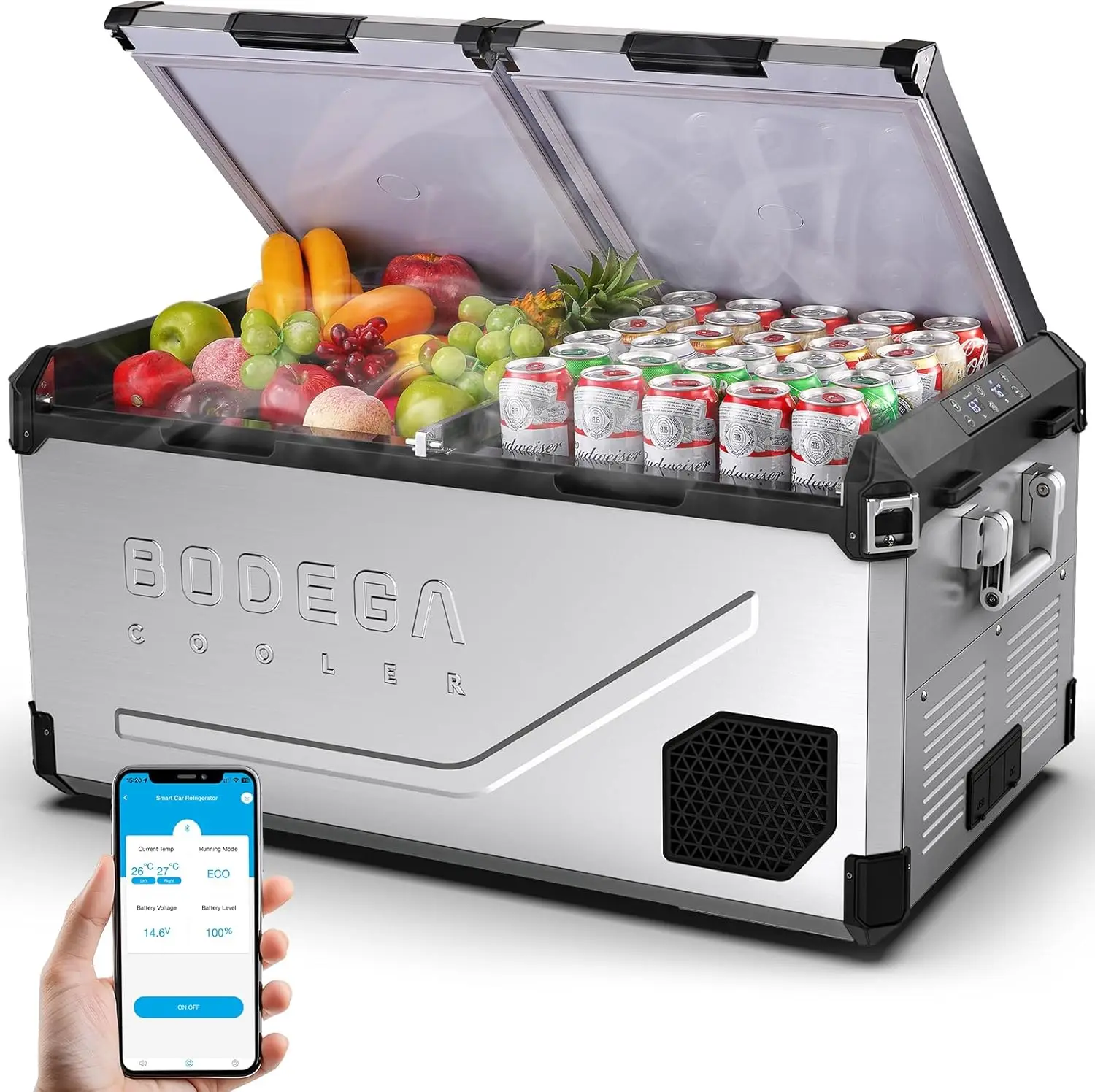 12 Volt Car Refrigerator, 100Quart (95L) Dual Zone Car Fridge APP Control, Portable Freezer, -4℉-68℉ RV Electric Cooler 12/24V
12 Volt Car Refrigerator, 100Quart (95L) Dual Zone Car Fridge APP Control, Portable Freezer, -4℉-68℉ RV Electric Cooler 12/24V
