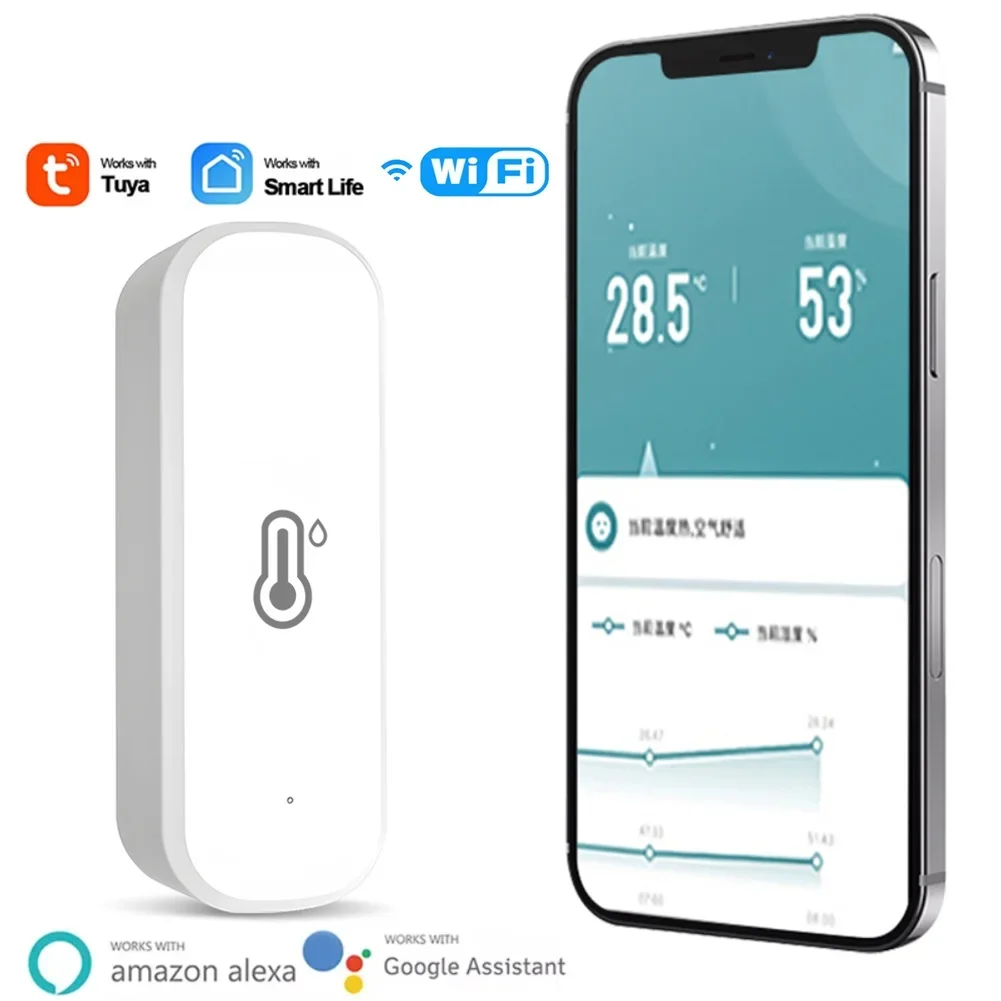 Tuya WiFi/Temperature And Humidity Sensor Home Indoor Wireless Thermohygrometer Detector Life APP Monitor
Tuya WiFi/Temperature And Humidity Sensor Home Indoor Wireless Thermohygrometer Detector Life APP Monitor