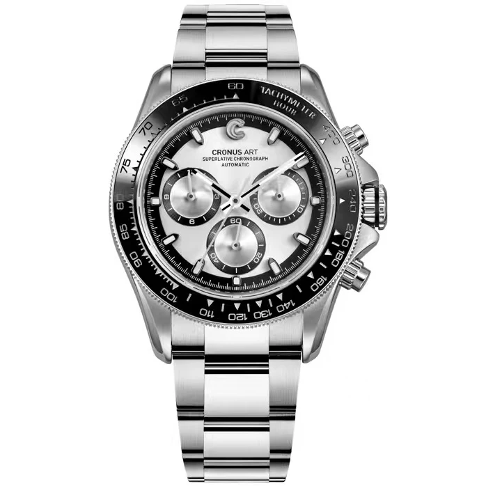 CRONUSART Men Chronograph Watch 40mm Automatic Mechanical Wristwatch Luminous Sapphire Panda Dial Ceramic Bezel Ceramic Bezel
CRONUSART Men Chronograph Watch 40mm Automatic Mechanical Wristwatch Luminous Sapphire Panda Dial Ceramic Bezel Ceramic Bezel