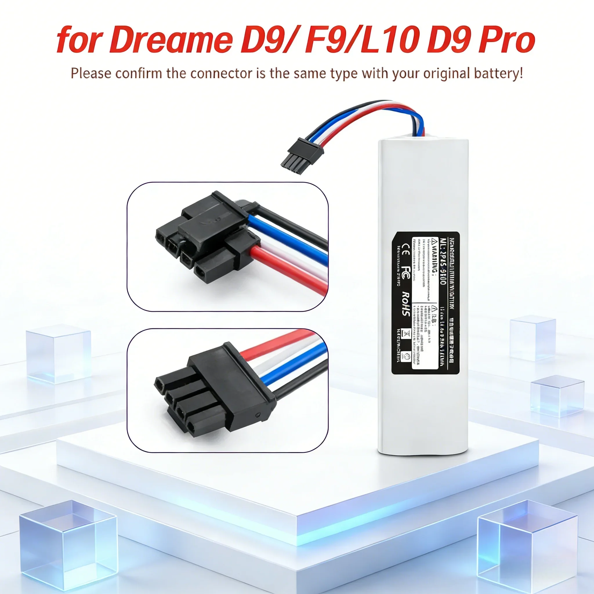 ️14.4V9800mAh Li-Ion Replacement Battery for Dreame D9 F9 L10 D9 Pro, D9 MAX, D10 Plus, D10s, L10s Ultra Series Vacuum Cleaner.
️14.4V9800mAh Li-Ion Replacement Battery for Dreame D9 F9 L10 D9 Pro, D9 MAX, D10 Plus, D10s, L10s Ultra Series Vacuum Cleaner.