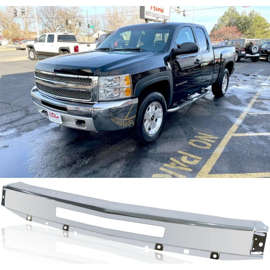 Front Bumper Chrome Impact Center Compatible with Chevy Silverado 1500 2500 3500 20072013 Silver Truck Automotive Steel Replace
Front Bumper Chrome Impact Center Compatible with Chevy Silverado 1500 2500 3500 20072013 Silver Truck Automotive Steel Replace