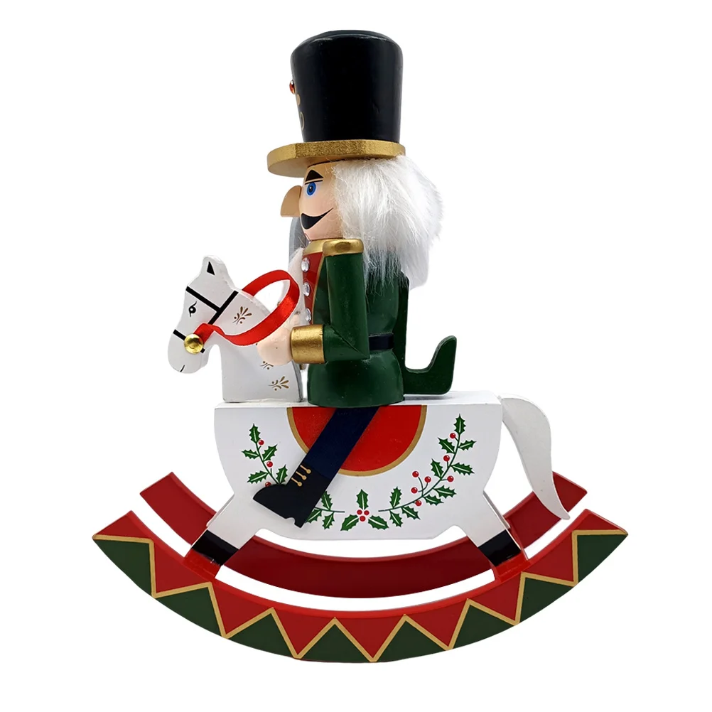 Small Wooden Nutcracker with Rocking Horse Detail Handcrafted Christmas Decoration for Tabletop Shelf Holiday Party Xmas Gift
Small Wooden Nutcracker with Rocking Horse Detail Handcrafted Christmas Decoration for Tabletop Shelf Holiday Party Xmas Gift