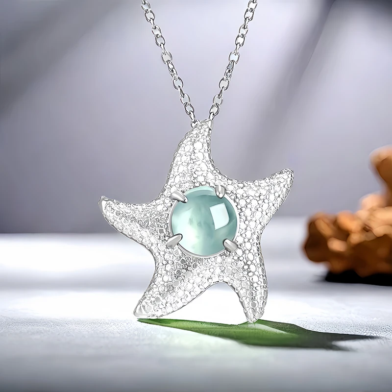 Blue Myanmar Jade Starfish Pendant Necklace Amulet Man Vintage Natural Jewelry Talismans Real Burmese Jadeite 925 Silver Charm
Blue Myanmar Jade Starfish Pendant Necklace Amulet Man Vintage Natural Jewelry Talismans Real Burmese Jadeite 925 Silver Charm