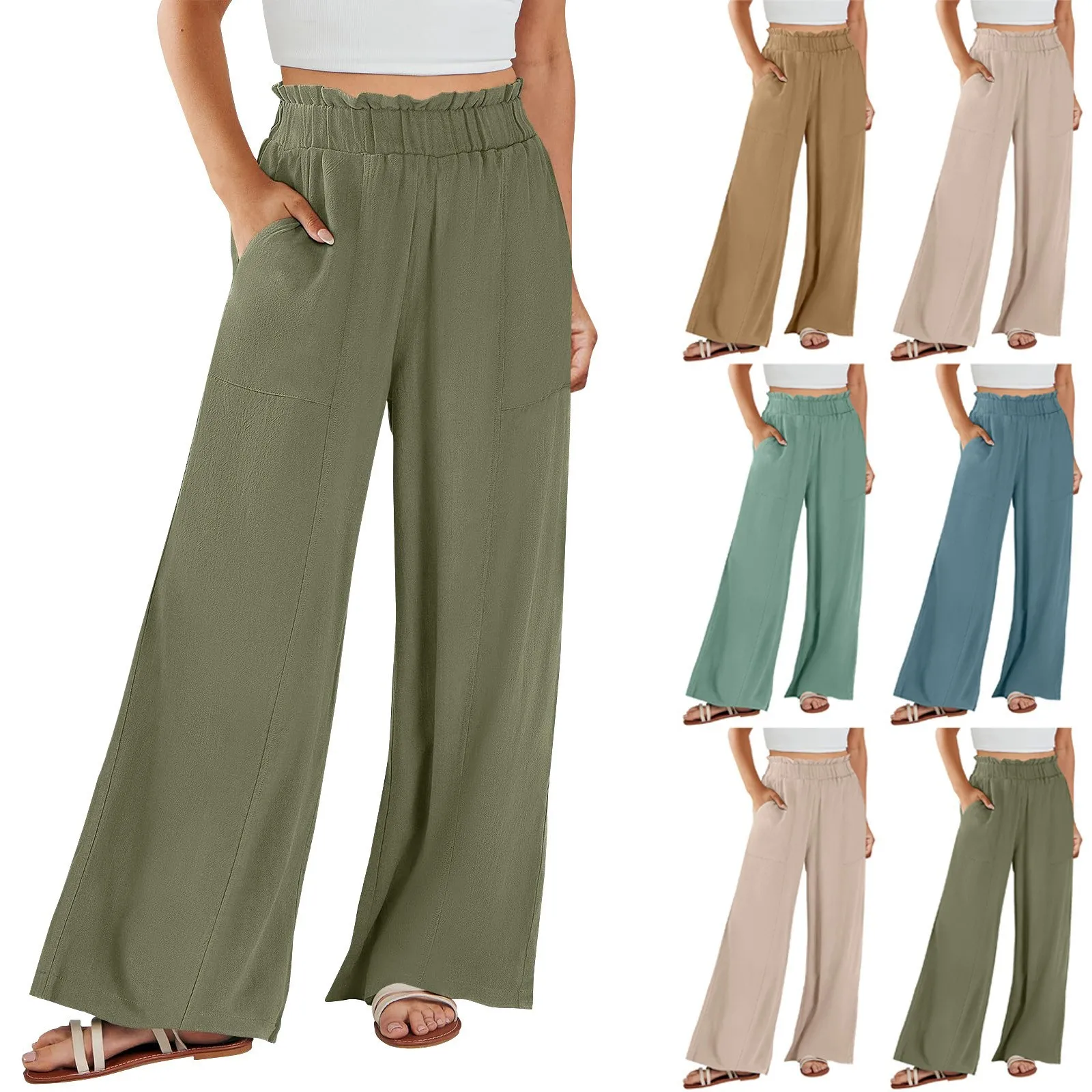 Women's Baggy Pants Cotton Straight Leg Trousers Loose Fit Casual Pants High Waist Elastic Waistband Linen Pants Beige Khaki
Women's Baggy Pants Cotton Straight Leg Trousers Loose Fit Casual Pants High Waist Elastic Waistband Linen Pants Beige Khaki
