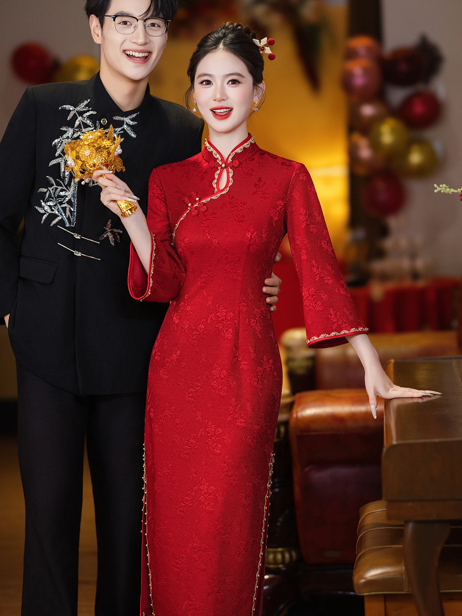 Red Wedding Dr Long Sve Vintage Sle Women's Dr Marriage Ceremony New Chinese Sle Winter New Arrival
Red Wedding Dr Long Sve Vintage Sle Women's Dr Marriage Ceremony New Chinese Sle Winter New Arrival