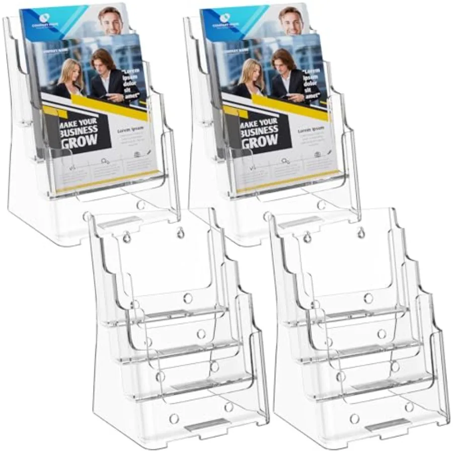 Brochure Holder 4 Tier 6x9 inch Acrylic Literature Display Stand Clear Plastic Flyer Holder Wall Mount or Countertop Use for Pa
Brochure Holder 4 Tier 6x9 inch Acrylic Literature Display Stand Clear Plastic Flyer Holder Wall Mount or Countertop Use for Pa