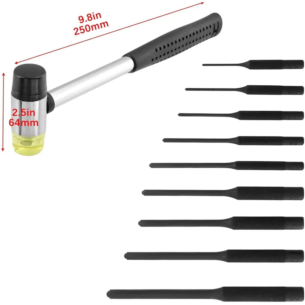 9 Pcs Punch Removing Repair Tools, Carbon Steel Pin Punch Set, Including Brass Pin Punches
9 Pcs Punch Removing Repair Tools, Carbon Steel Pin Punch Set, Including Brass Pin Punches