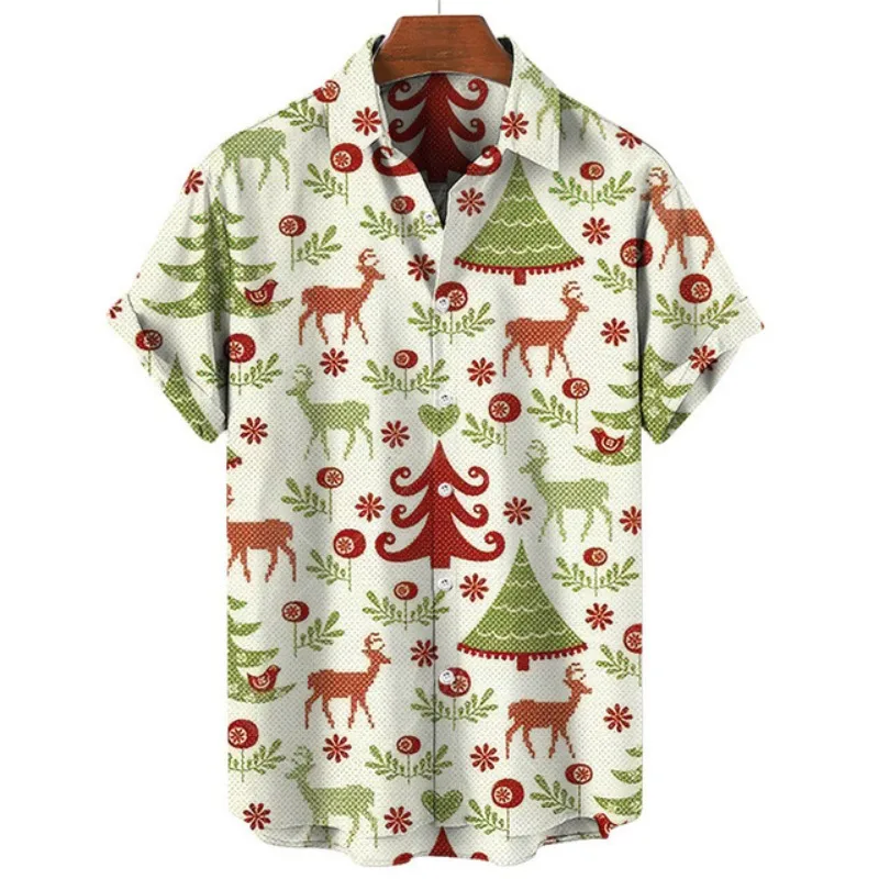 Мужская повседневная рубашка с коротким рукавом и рождественским принтом, мужская рубашка-топ
Мужская повседневная рубашка с коротким рукавом и рождественским принтом, мужская рубашка-топ