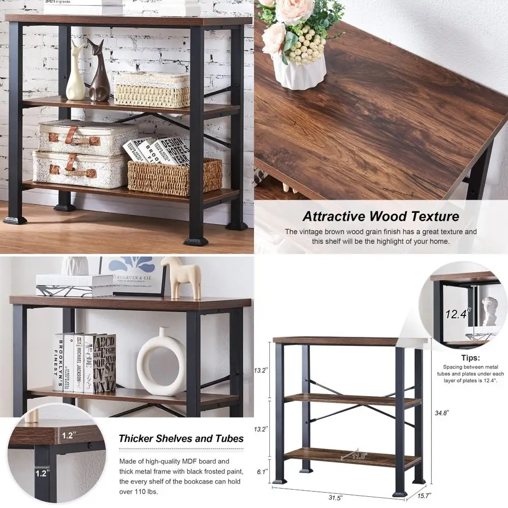 3-х уровневая глубокая книжная полка в индустриальном стиле коричневого цвета, конструкция из дерева и металла, идеально подходит для гостиной и свободы.
3-х уровневая глубокая книжная полка в индустриальном стиле коричневого цвета, конструкция из дерева и металла, идеально подходит для гостиной и свободы.