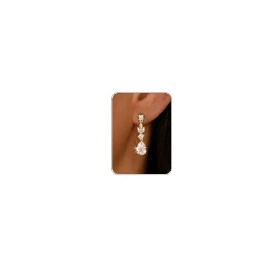 HANLI Dangle Earrings for Women 14K Gold Plated/Silver Drop Earrings Sparkly CZ Gold Dangle Earrings Elegant Dangling Earrings
HANLI Dangle Earrings for Women 14K Gold Plated/Silver Drop Earrings Sparkly CZ Gold Dangle Earrings Elegant Dangling Earrings