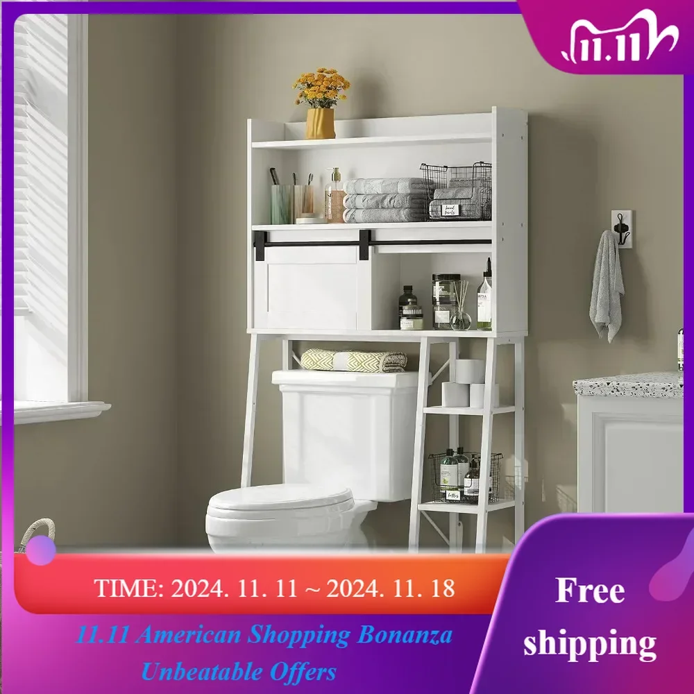 Over The Toilet Storage Cabinet with Toilet Paper Holder Stand, Mass-Storage Over Toilet Bathroom Organizer with Sliding Door
Over The Toilet Storage Cabinet with Toilet Paper Holder Stand, Mass-Storage Over Toilet Bathroom Organizer with Sliding Door