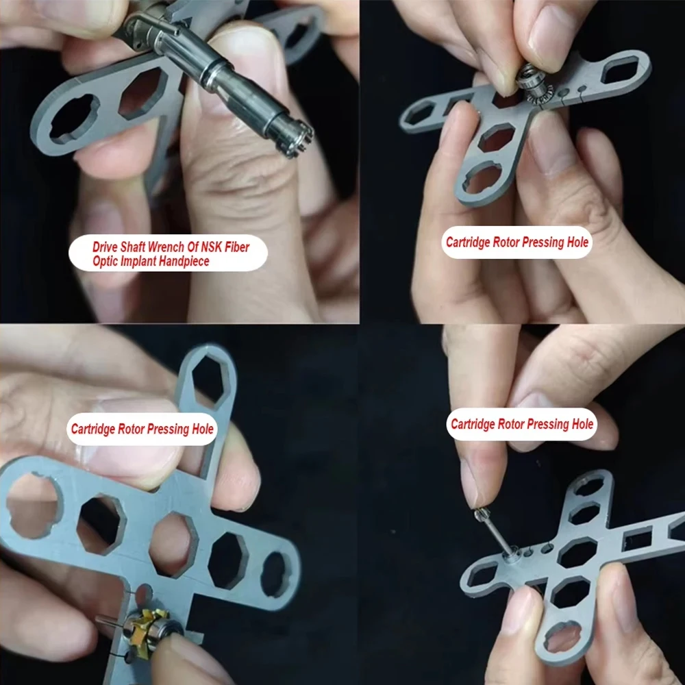 All in One Dental Handpiece Service Wrench for WH NSK and Sirona Turbine Cartridge Shaft and Back Cover Removal
All in One Dental Handpiece Service Wrench for WH NSK and Sirona Turbine Cartridge Shaft and Back Cover Removal