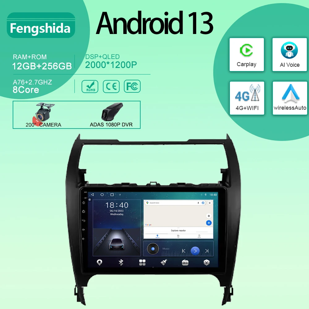 Car Radio Multimedia Player For Toyota Camry 7 XV 50 55 2012 - 2014 US EDITION GPS Navigation Android Auto 4G No 2din 2 din dvd
Car Radio Multimedia Player For Toyota Camry 7 XV 50 55 2012 - 2014 US EDITION GPS Navigation Android Auto 4G No 2din 2 din dvd