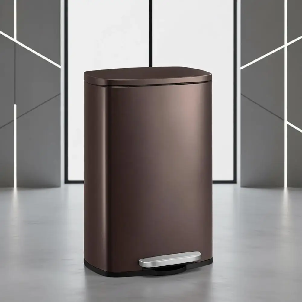 Step-On Pedal, 13 Gallon Stainless Steel Trash Can with Removable Inner Bucket for Kitchen Waste or Recycling, Brown
Step-On Pedal, 13 Gallon Stainless Steel Trash Can with Removable Inner Bucket for Kitchen Waste or Recycling, Brown