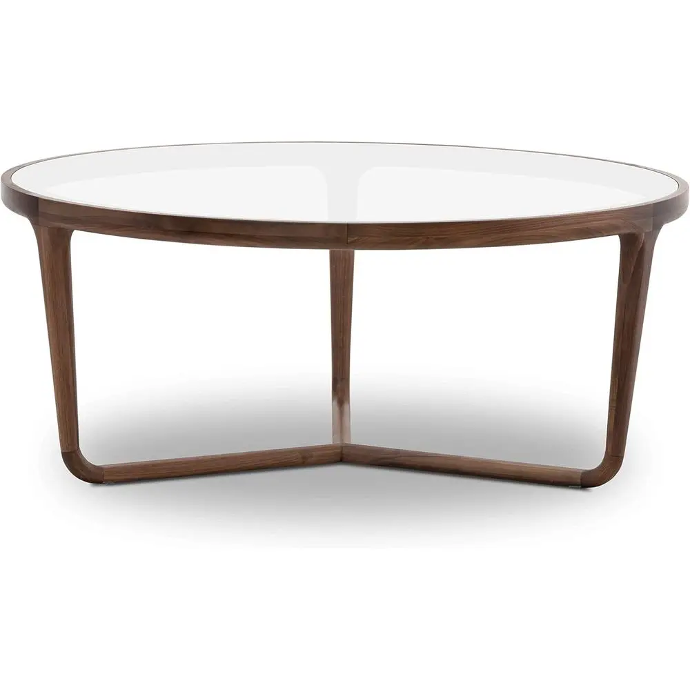 Round Coffee Table in Walnut - 37 Diameter, 15.5 Height - Solid Black Walnut with Tempered Glass Top, Fully Assembled
Round Coffee Table in Walnut - 37 Diameter, 15.5 Height - Solid Black Walnut with Tempered Glass Top, Fully Assembled