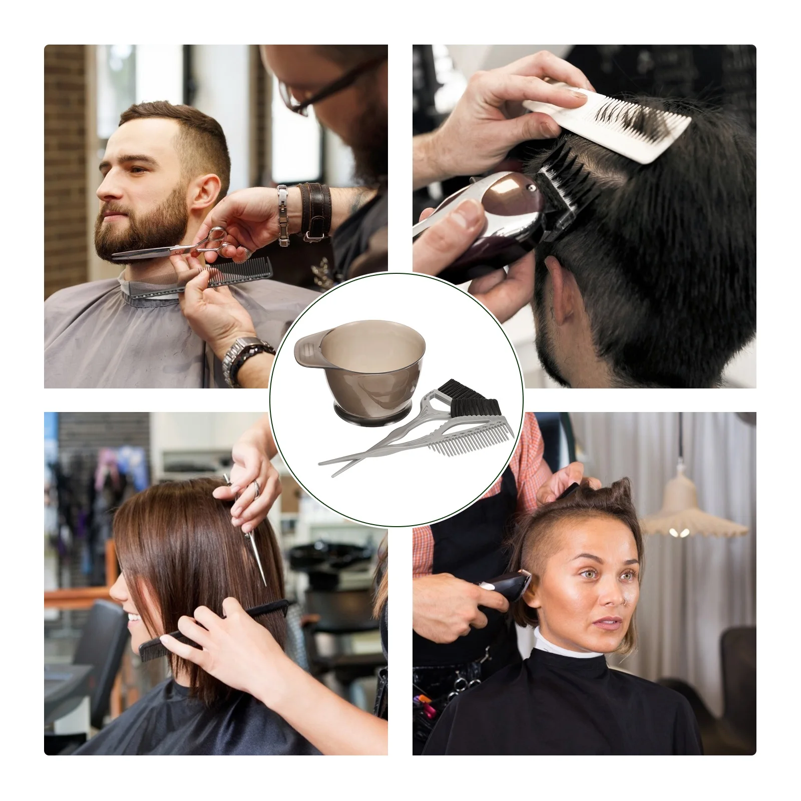 1Set Hair Dyeing Brush and Bowl Kit Professional Reusable Plastic Applicator Set for Even Hair Color Mixing At Home Salon
1Set Hair Dyeing Brush and Bowl Kit Professional Reusable Plastic Applicator Set for Even Hair Color Mixing At Home Salon