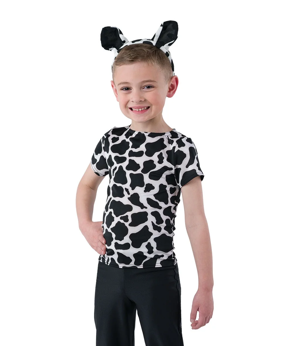 Cow print short sleeved jazz performance outfit
Cow print short sleeved jazz performance outfit