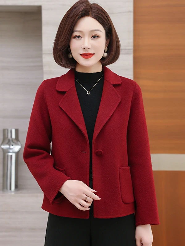 Elegant Mommy Suit Woolen Coat New Red Middle-aged Women Wedding Double-sided Fleece Short Style Fashionable Ladieswear
Elegant Mommy Suit Woolen Coat New Red Middle-aged Women Wedding Double-sided Fleece Short Style Fashionable Ladieswear