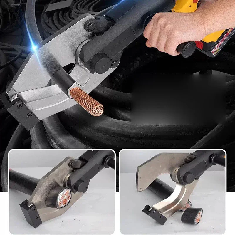 Electric hydraulic cable cutter, 15T/25T, 4.0AH/9.0AH, high-power, fast cutting of large copper/aluminum/armored cables.
Electric hydraulic cable cutter, 15T/25T, 4.0AH/9.0AH, high-power, fast cutting of large copper/aluminum/armored cables.
