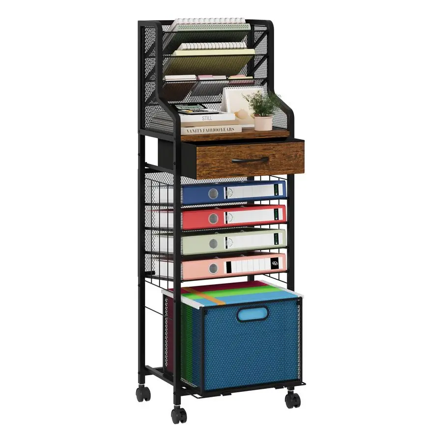10Tier Rolling File Cart Mesh Paper Organizer with Drawer amp Hanging File Folders on Lockable Wheels, Rolling File Cabinet for
10Tier Rolling File Cart Mesh Paper Organizer with Drawer amp Hanging File Folders on Lockable Wheels, Rolling File Cabinet for