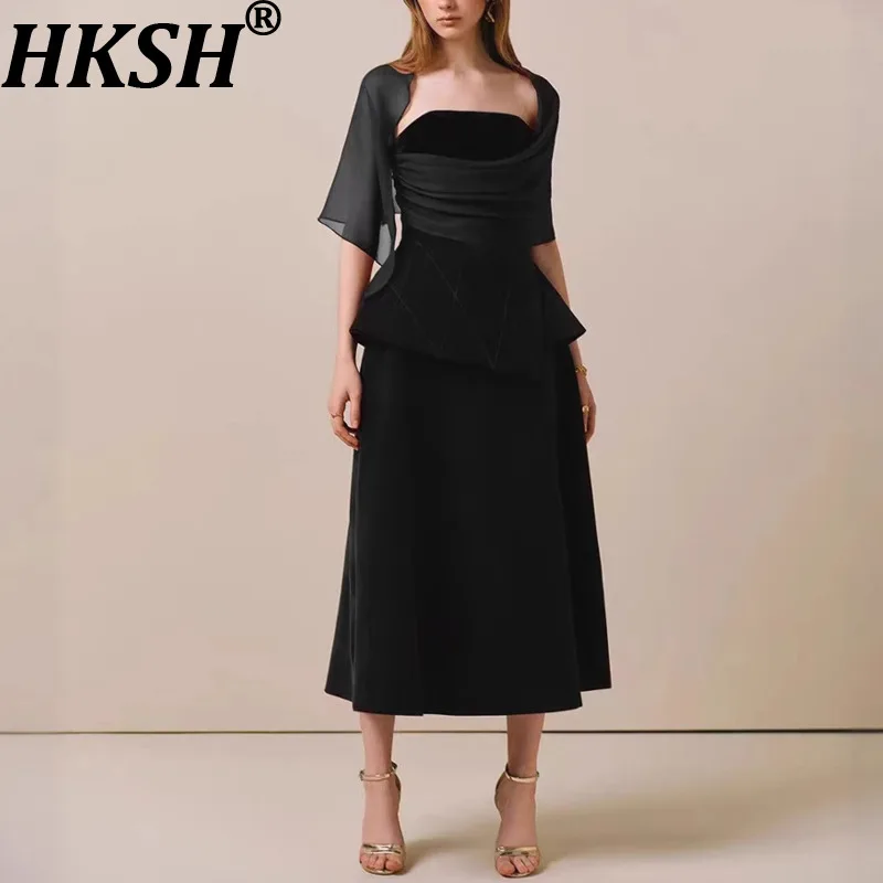 HKSH Spring New Women Tide Y2K Elegant Fashion Style Shawl Dress Ins Chic Stylish Niche Design Waist Strapless Long Skirt HK4718
HKSH Spring New Women Tide Y2K Elegant Fashion Style Shawl Dress Ins Chic Stylish Niche Design Waist Strapless Long Skirt HK4718
