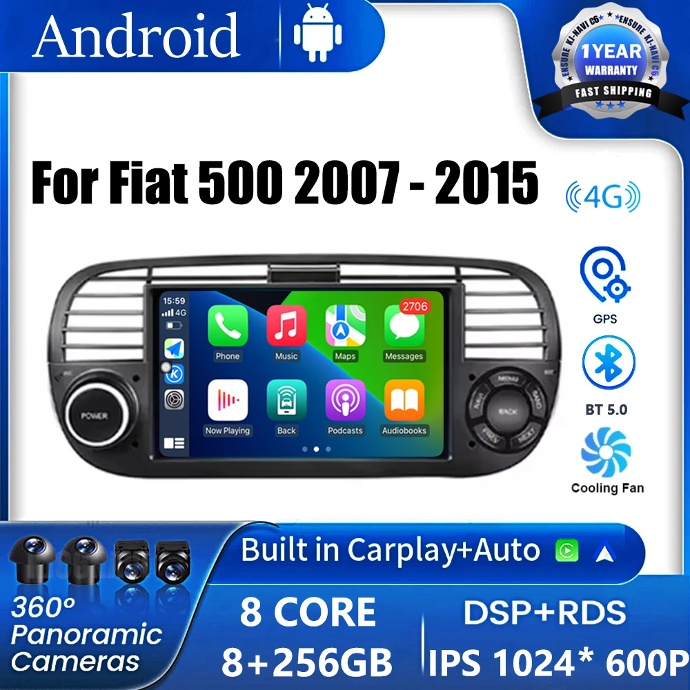 Car Android 14 CarPlay Radio Multimedia Player 7” For Fiat 500 2007-2015 2 Din Autoradio Video DSP GPS Navi 4G WiFi BT
Car Android 14 CarPlay Radio Multimedia Player 7” For Fiat 500 2007-2015 2 Din Autoradio Video DSP GPS Navi 4G WiFi BT