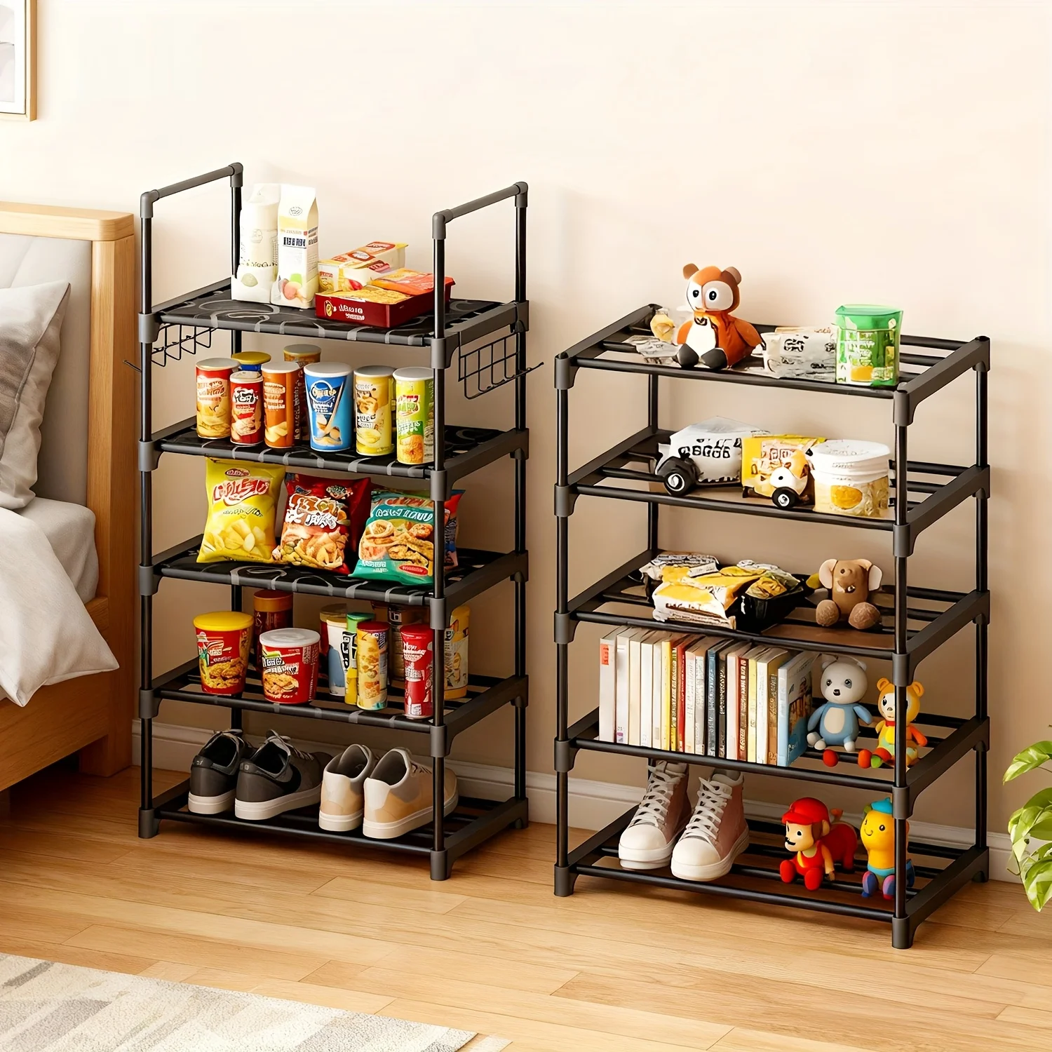 WHONLINE 9/10-Tier Adjustable Kitchen Shelves, Kitchen Organizers And Storage, Black Metal Storage Shelf with Hooks, Spice Rack,
WHONLINE 9/10-Tier Adjustable Kitchen Shelves, Kitchen Organizers And Storage, Black Metal Storage Shelf with Hooks, Spice Rack,