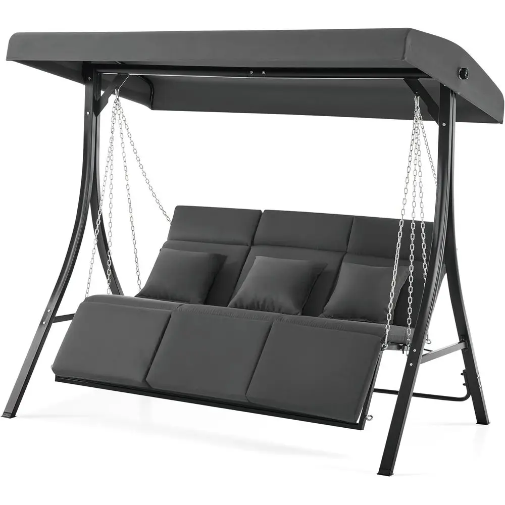 3-Seat Reclining Outdoor Swing Chair with Cushions, Patio Glider for Garden and Backyard (K Gray)
3-Seat Reclining Outdoor Swing Chair with Cushions, Patio Glider for Garden and Backyard (K Gray)