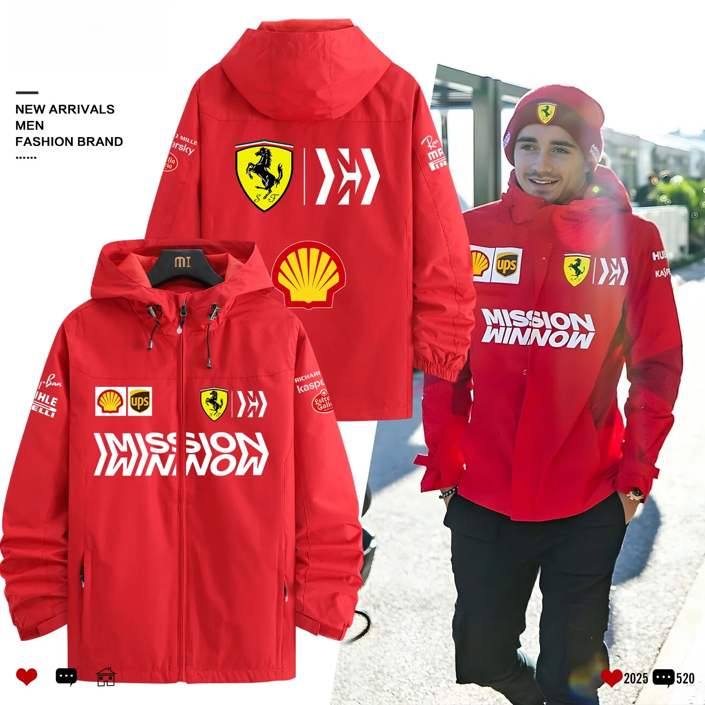 Red F Racing Jaet Men's Warmth T orm Outerwear Fan Favorite Polyester Long Sve Zipper Closure Hooded Jaet
Red F Racing Jaet Men's Warmth T orm Outerwear Fan Favorite Polyester Long Sve Zipper Closure Hooded Jaet