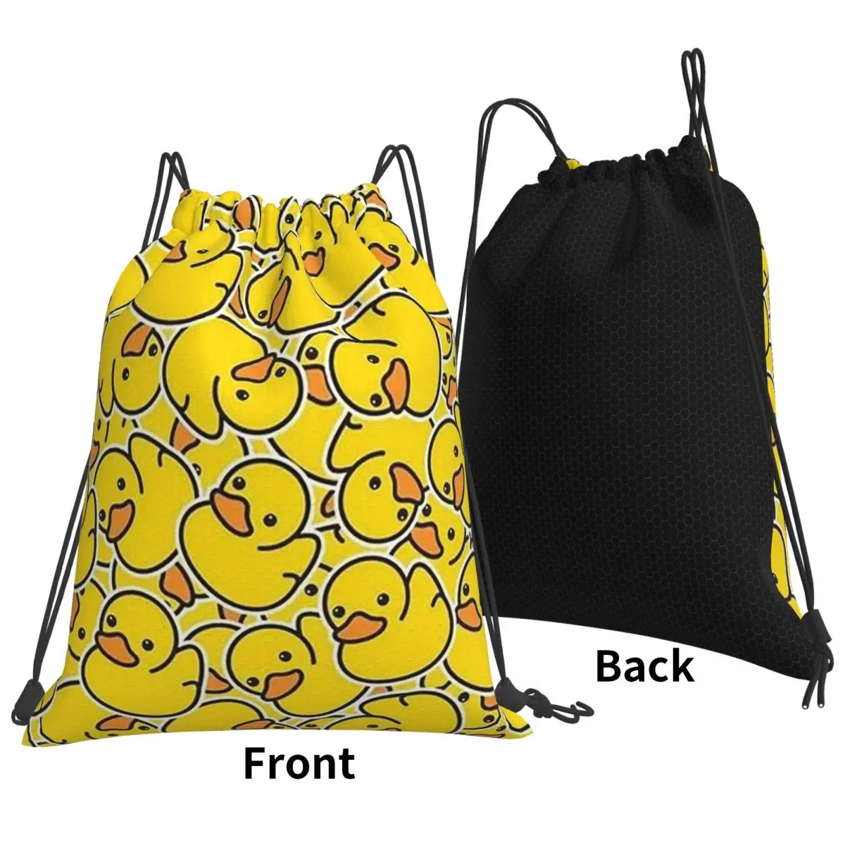 Yellow Classic Rubber Duck Backpacks Multi-function Drawstring Bags Sundries Bag Book Bags for Man Woman Students