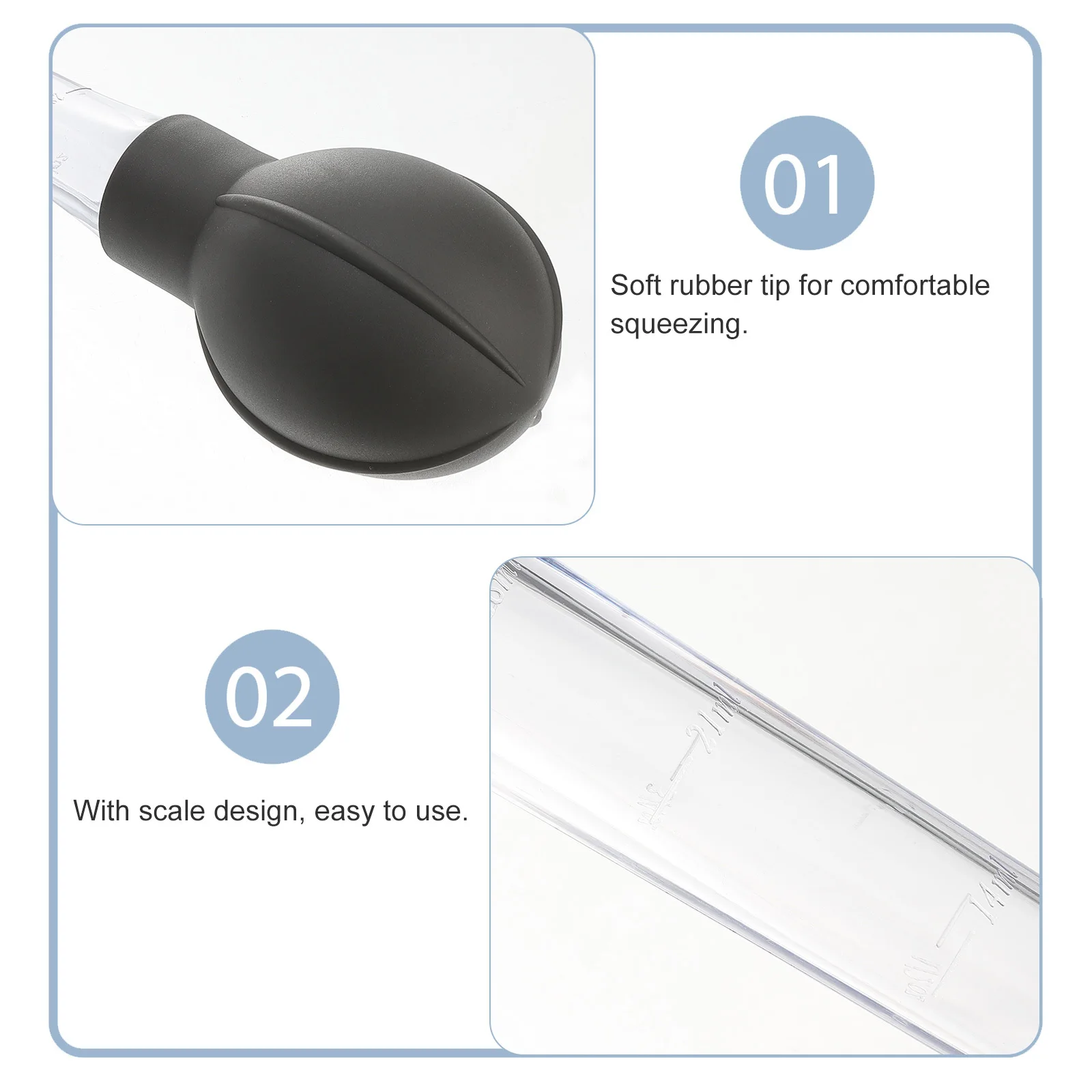 2Pcs Large Pipettes Plastic Measuring Tube Dropper Kitchen Baking Tool Dark Grey Liquid Food Dropper Squeeze Transfer Pipettes 
2Pcs Large Pipettes Plastic Measuring Tube Dropper Kitchen Baking Tool Dark Grey Liquid Food Dropper Squeeze Transfer Pipettes