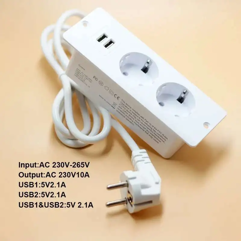 Desk Strip ETL/U EU Type Socket 100-240V 12A 15A Power Outlet With 2USB For Furniture Home
Desk Strip ETL/U EU Type Socket 100-240V 12A 15A Power Outlet With 2USB For Furniture Home