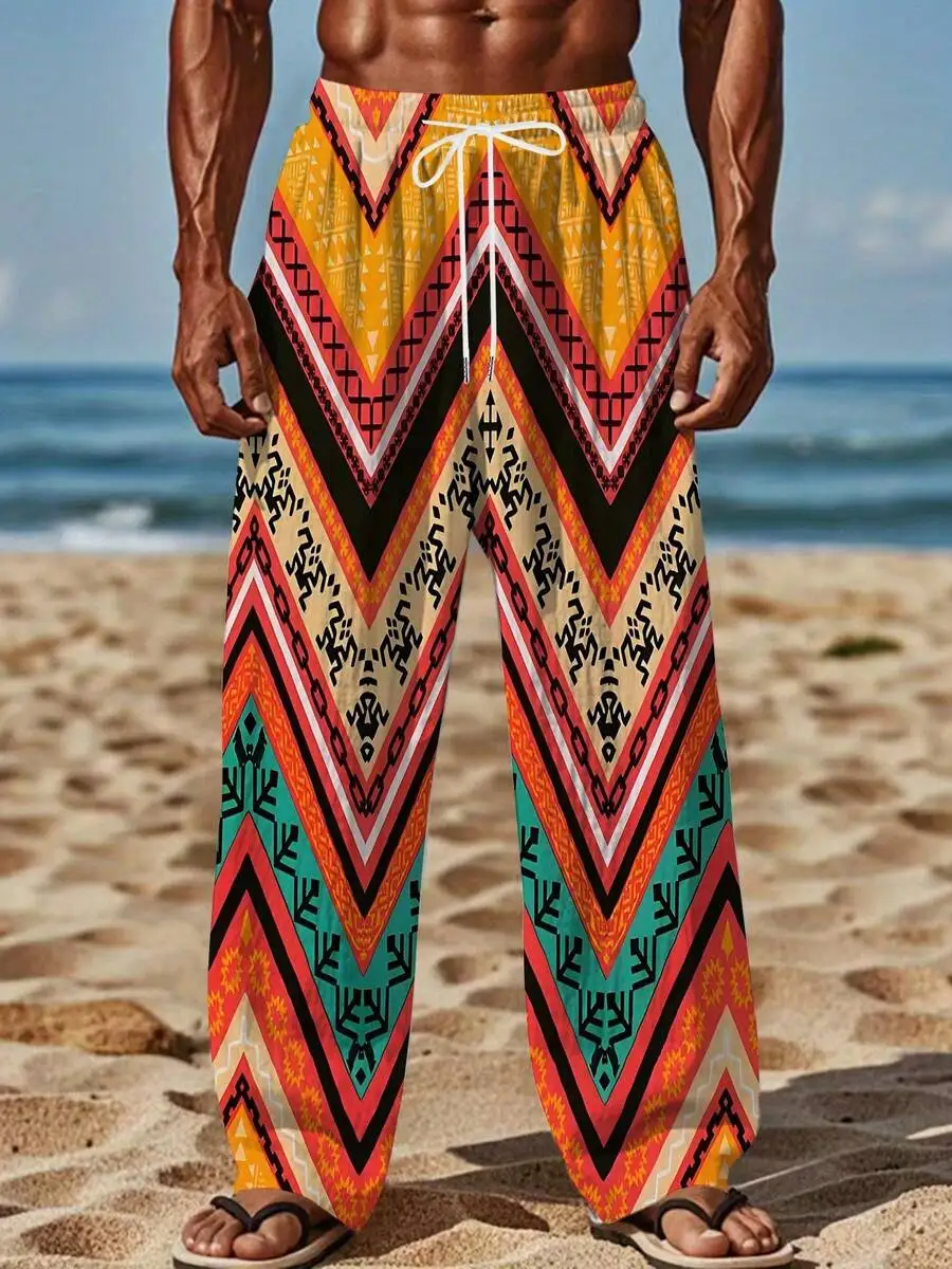 Mens 3D Printed Geometric Pattern Loose Beach Pants Summer Casual Wide Leg
Mens 3D Printed Geometric Pattern Loose Beach Pants Summer Casual Wide Leg