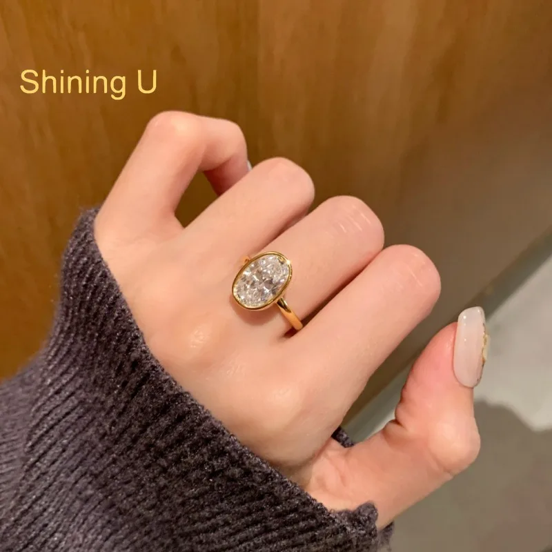 Shining U 925 Sterling Silver Oval High Carbon Diamond Gems Ring for Women Fine Jewelry Engagement Anniversary
Shining U 925 Sterling Silver Oval High Carbon Diamond Gems Ring for Women Fine Jewelry Engagement Anniversary