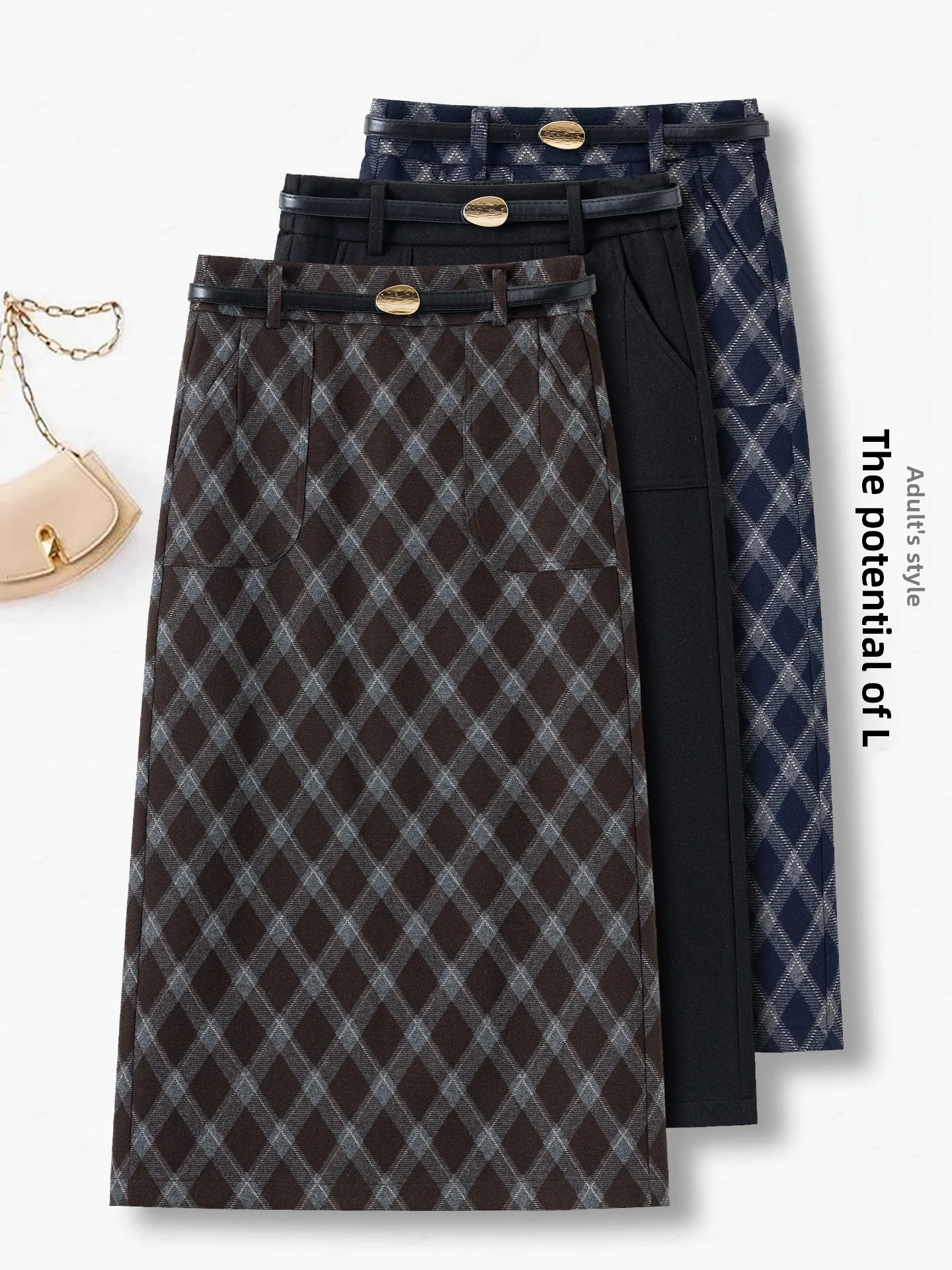 Women's Woolen Plaid High Waist Straight Cut Skirt Comfortable Soft Bum Covering Skirt Fashionable Commute Style
Women's Woolen Plaid High Waist Straight Cut Skirt Comfortable Soft Bum Covering Skirt Fashionable Commute Style