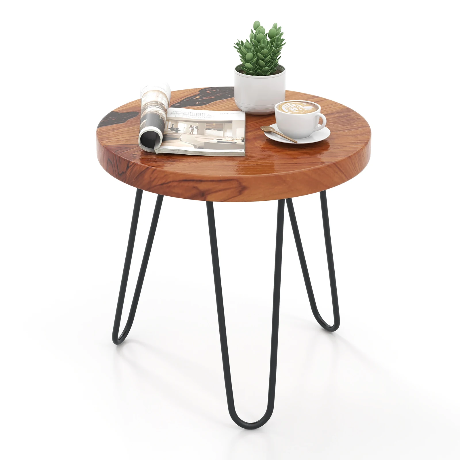 20" Round Teak Wood End Table Solid Live Edge Outdoor Side Table w/Metal Frame
20" Round Teak Wood End Table Solid Live Edge Outdoor Side Table w/Metal Frame