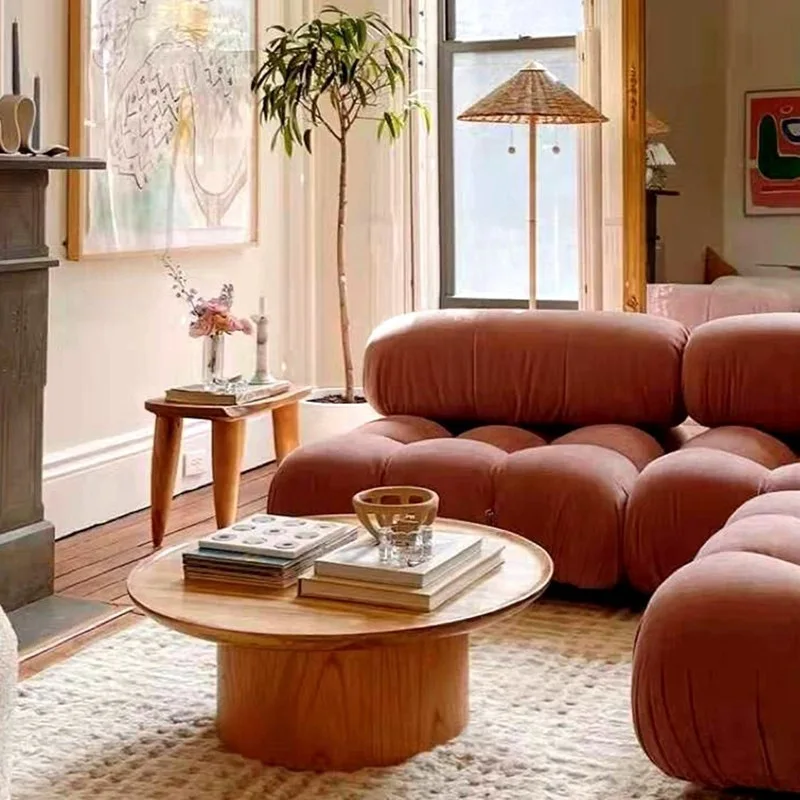 Round coffee table Italian minimalist high-end sense solid wood small apartment household living room size combination table
Round coffee table Italian minimalist high-end sense solid wood small apartment household living room size combination table