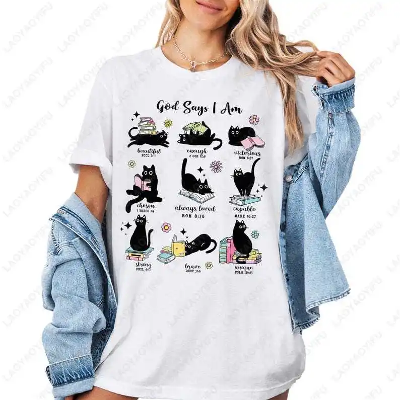 God Says I Am Cat Sweatshirt God Bible Verse Cotton Tshirt Lovers Religious Gifts Women Men Cute Tops Christian Lover Cotton Tee
God Says I Am Cat Sweatshirt God Bible Verse Cotton Tshirt Lovers Religious Gifts Women Men Cute Tops Christian Lover Cotton Tee
