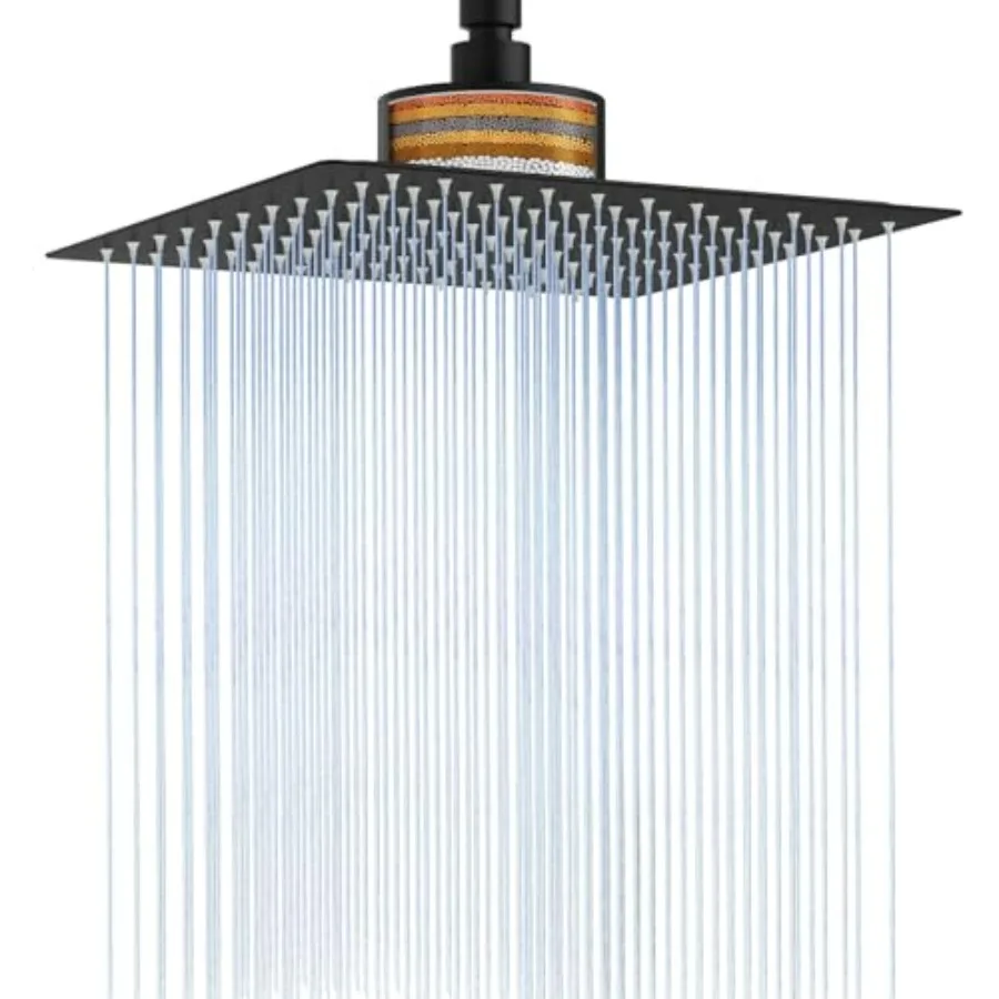 RUMOSE Rain Shower Head with Filtered Matte Black 10 Inch High Pressure Rainfall Shower Head Square Stainless Steel Fixed Water
RUMOSE Rain Shower Head with Filtered Matte Black 10 Inch High Pressure Rainfall Shower Head Square Stainless Steel Fixed Water