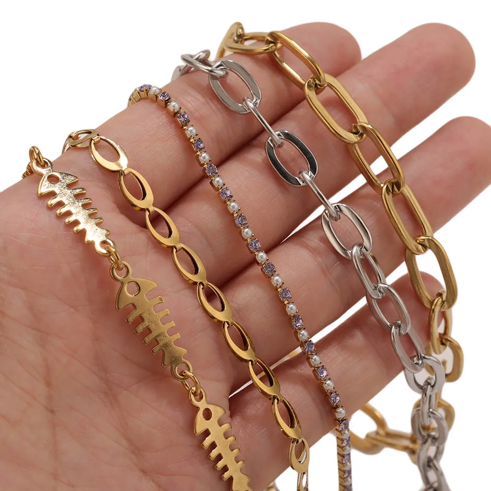 1M Stainless Steel 18K Gold Plated Zircon Chain for DIY Jewelry Making Bracelet Necklace Wholesale Supplies Findings Accessories
1M Stainless Steel 18K Gold Plated Zircon Chain for DIY Jewelry Making Bracelet Necklace Wholesale Supplies Findings Accessories