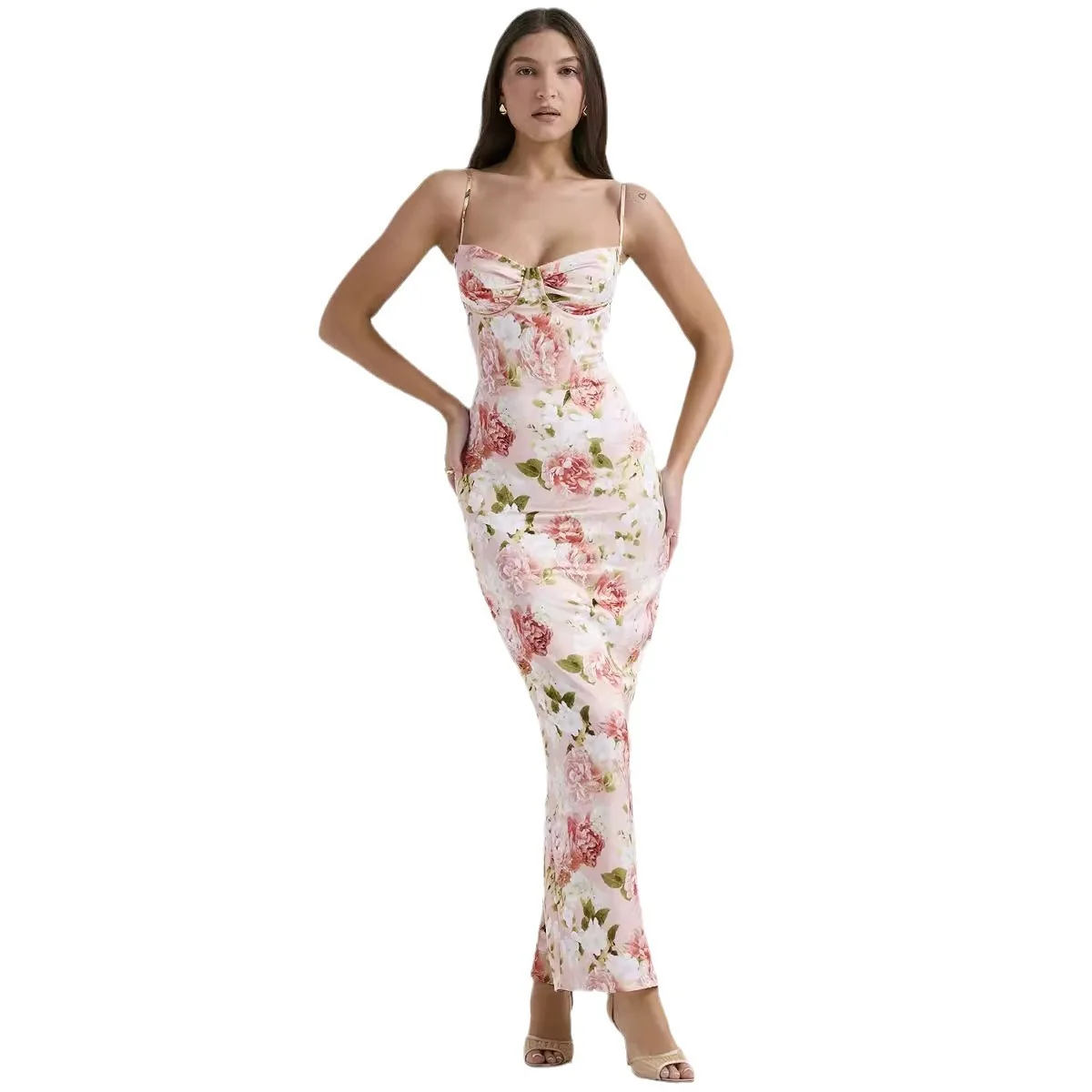 Sexy Elegant floral print Maxi split dress for summer women Dresses 2024 New Skinny sexy wrap chest Sling dress for Woman
Sexy Elegant floral print Maxi split dress for summer women Dresses 2024 New Skinny sexy wrap chest Sling dress for Woman
