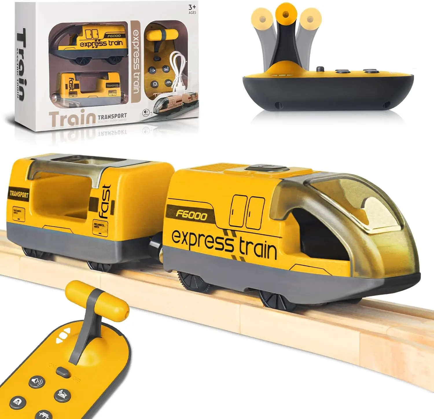 Electric Remote Trains Toy for Wooden Track, Remote Control & Motorized Train with 4 Sound and Light Effects for Kids 3 4 5+ Yea
Electric Remote Trains Toy for Wooden Track, Remote Control & Motorized Train with 4 Sound and Light Effects for Kids 3 4 5+ Yea