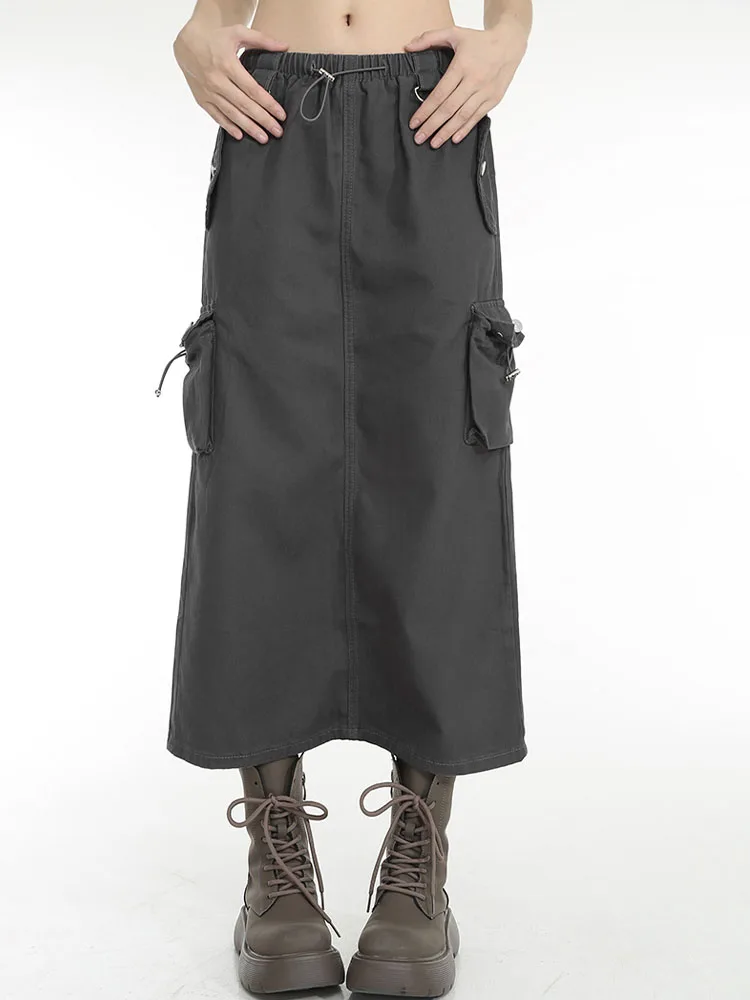 Dark Grey Casual Long Cargo Skirts Women Stitching Vintage Baggy Streetwear Outfits Split Fashion Low Waist Loose Skirt 2022 New
Dark Grey Casual Long Cargo Skirts Women Stitching Vintage Baggy Streetwear Outfits Split Fashion Low Waist Loose Skirt 2022 New