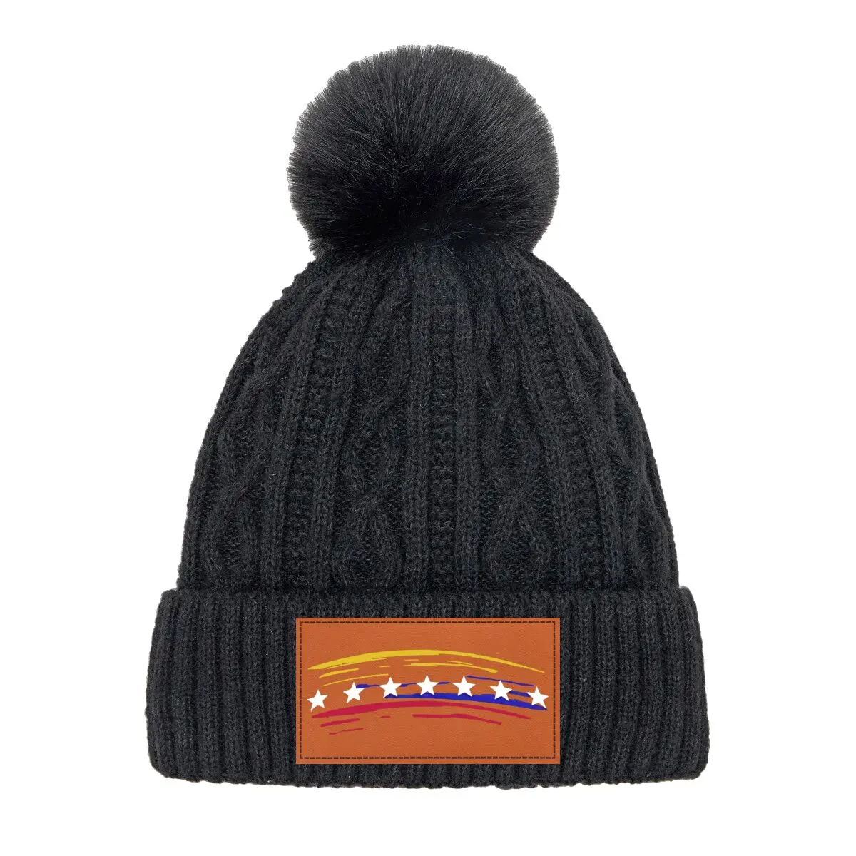 Colorful Stars & Stripes Women's Warm Knitted Hat with Large Pom Pom Solid Color Versatile
Colorful Stars & Stripes Women's Warm Knitted Hat with Large Pom Pom Solid Color Versatile