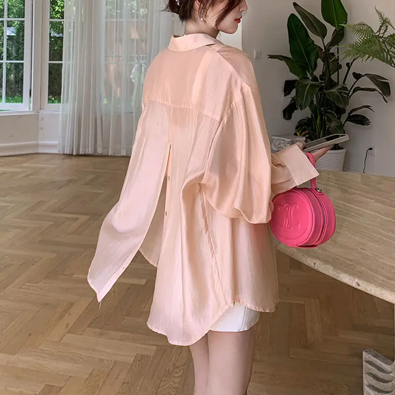 Office Lady Chic Loose Long Sleeve Blouse Clothing Blue Sunscreen Women Shirt 2024 Fashion Elegant Casual Button Tops R23
Office Lady Chic Loose Long Sleeve Blouse Clothing Blue Sunscreen Women Shirt 2024 Fashion Elegant Casual Button Tops R23