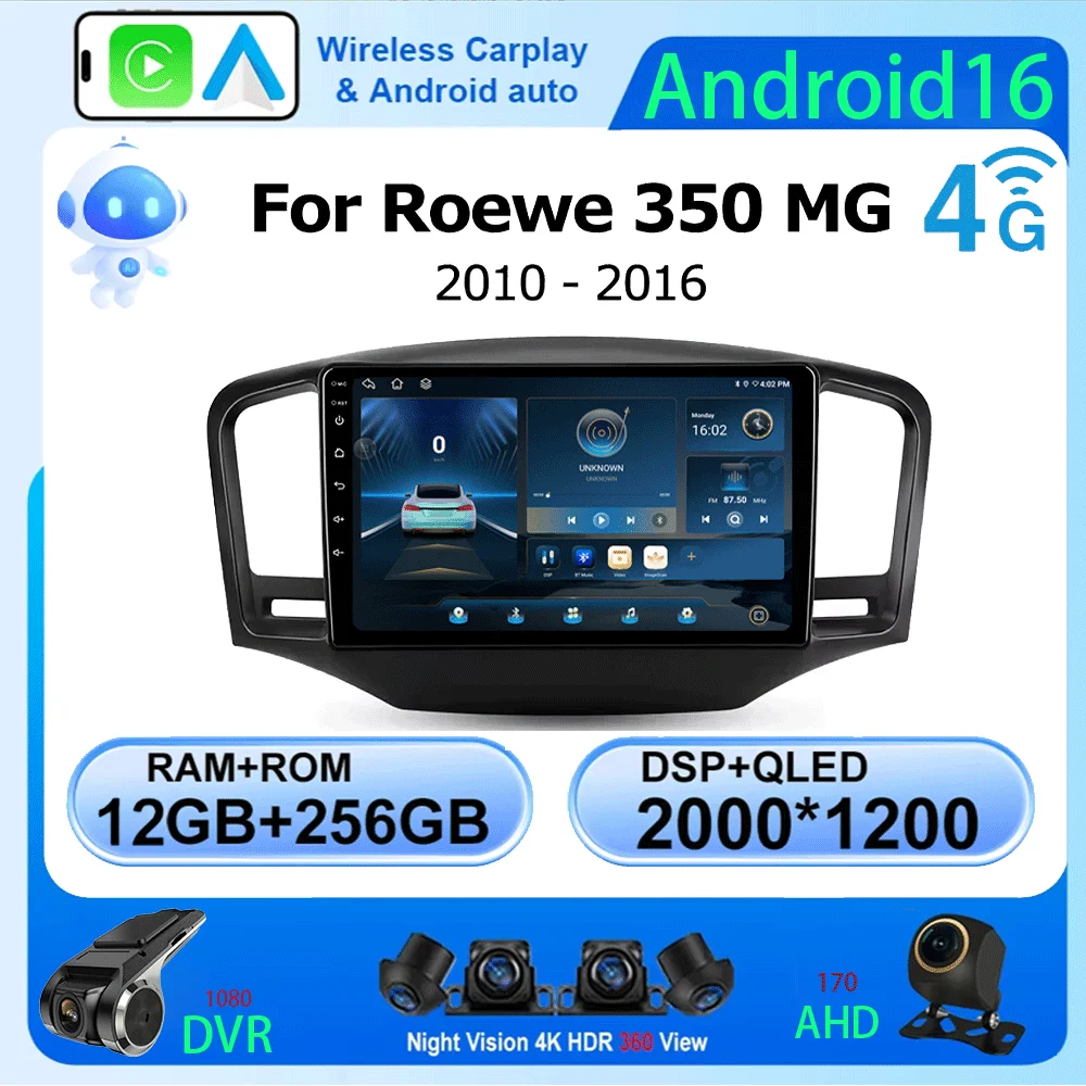 Android 16 Wireless Carplay Auto For Roewe 350 MG 350 2010-2016 Car Radio Navigation GPS Wifi Bluetooth DSP Touch Screen
Android 16 Wireless Carplay Auto For Roewe 350 MG 350 2010-2016 Car Radio Navigation GPS Wifi Bluetooth DSP Touch Screen