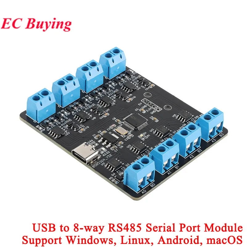 USB to 8-way RS485 Serial Port Type-C to 8-way 485 Multi-channel UART HUB RS485 Module Board YR-6028
USB to 8-way RS485 Serial Port Type-C to 8-way 485 Multi-channel UART HUB RS485 Module Board YR-6028