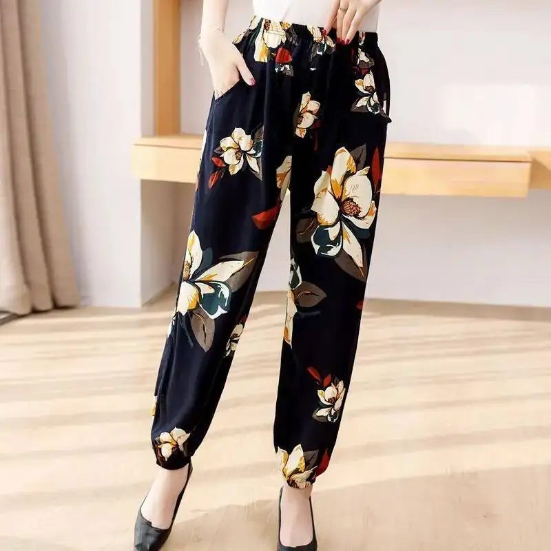 Women 2025 Summer Fashion Casual Pants Elastic High Waist Printed Trousers With Pocket Comfortable Loose Harem Pant Female
Women 2025 Summer Fashion Casual Pants Elastic High Waist Printed Trousers With Pocket Comfortable Loose Harem Pant Female